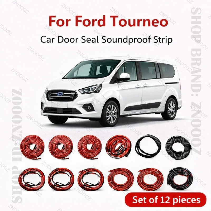 For Ford Tourneo Car Door Seal Strip Rubber Double Layer Soundproof Dustproof Waterproof Door Weatherstrip 12PCS Set