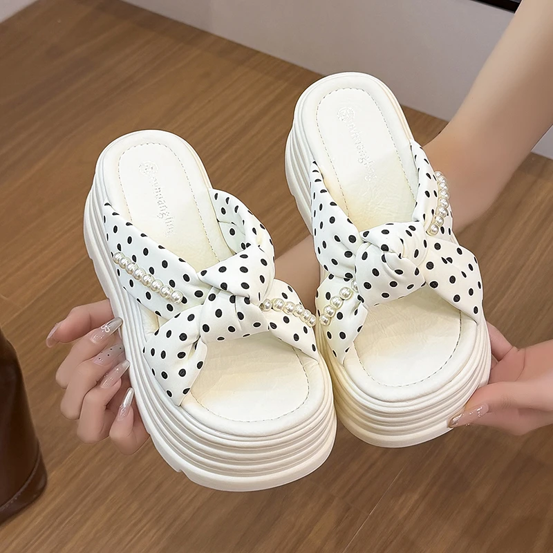 

2026 New Platform Peep Toe Sandals for Women Korean Style Slippers Chunky Heel Slip-Resistant Summer Shoes
