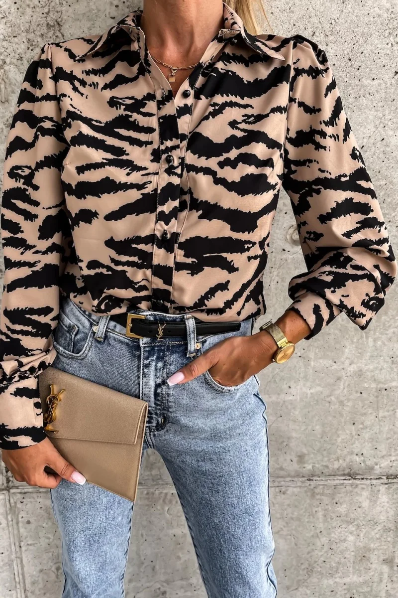 

Women Loose Button Down Ladies Work Shirts Casual Long Sleeve Blouse Baggy