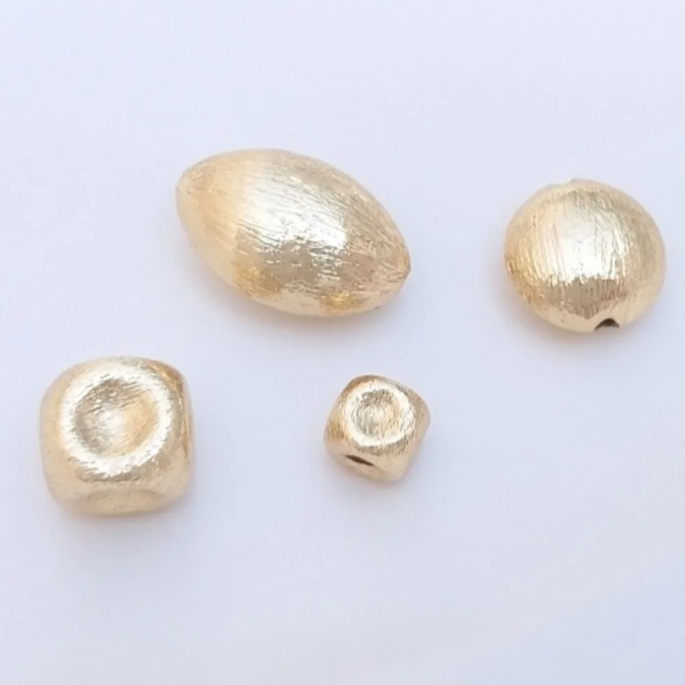 

Медь 14-каратного золота, матовая квадратная бусина, плоская бусина для хлеба на пару, овальная бусина, серьги «сделай сам», браслет, ювелирный материал