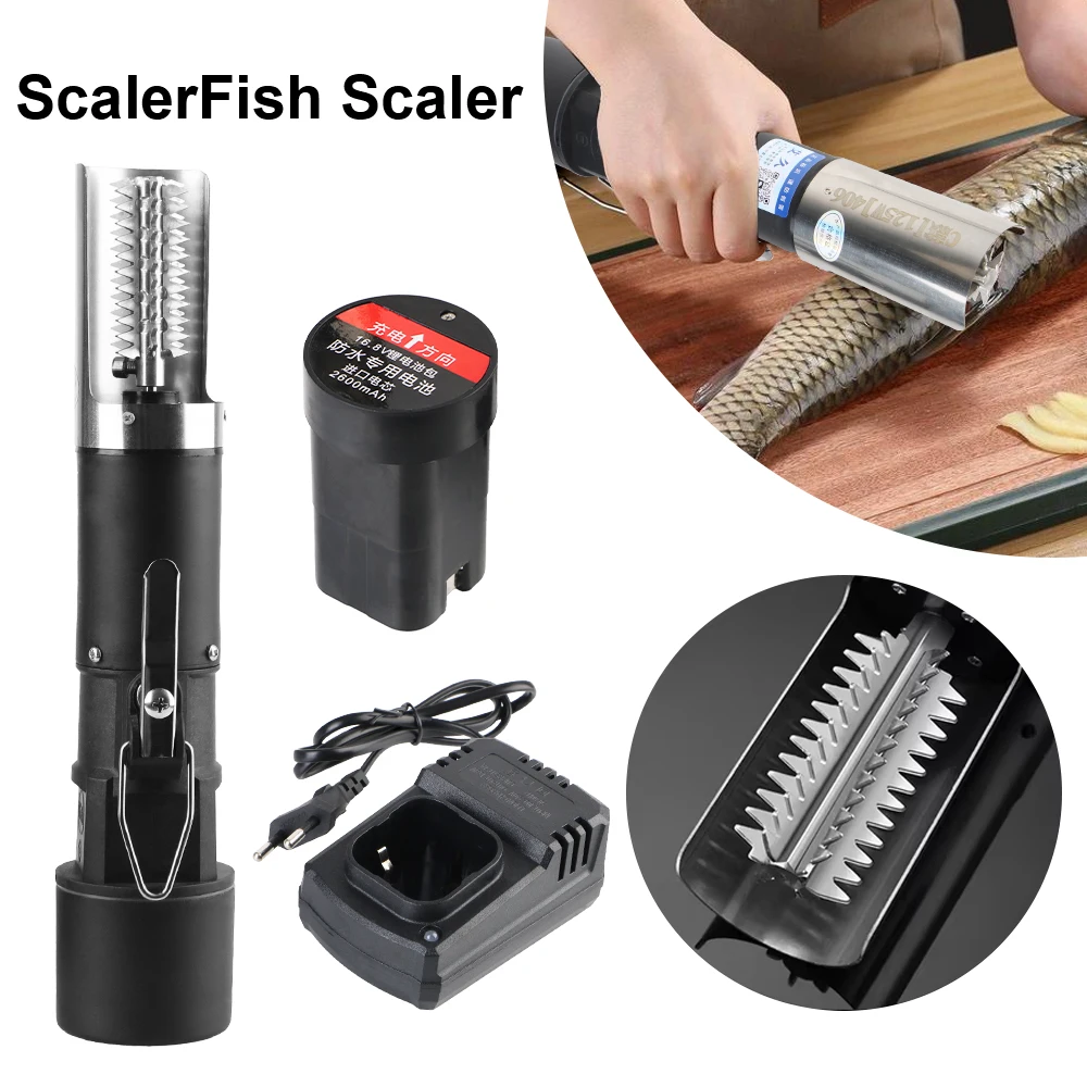 125W Remover Cleaner Tool 7000RPM Electric Fish Scale Scraper Seafood Knif Charging Adapter Fishing Clean Easy Fish Stripper