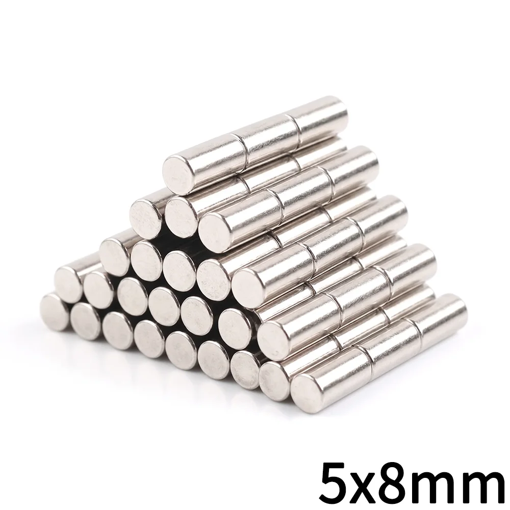 20 Pcs Small Round Magnet 5x8 5mm X 8mm Permanent Super Strong Powerful Magnets for Fridge DIY Building Scientific Projects Use