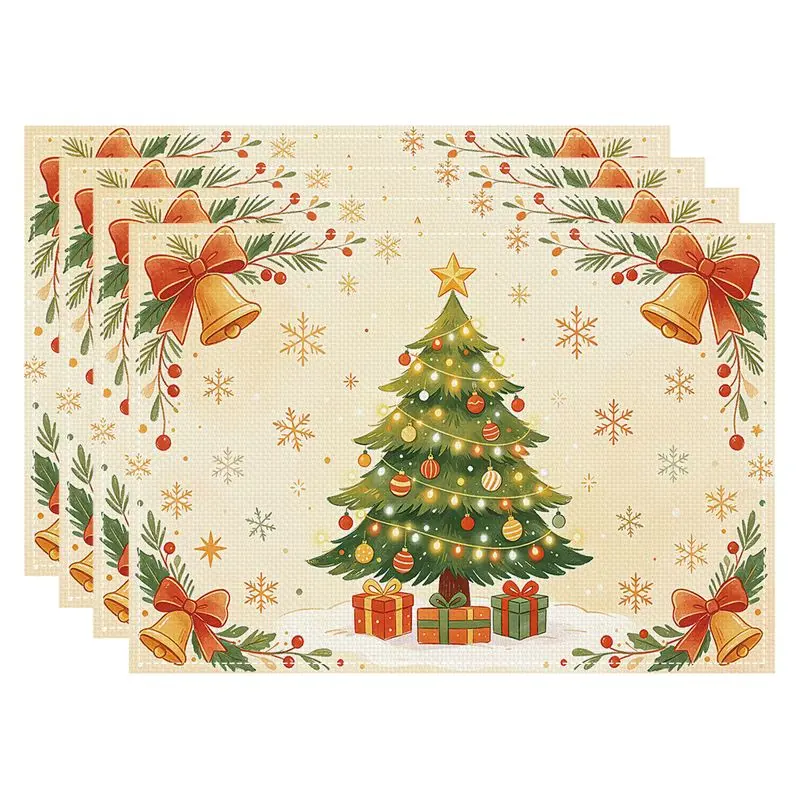 VIKAMA Christmas Pinecone Meal Mat Waterproof and Insulated Table Mat Holiday Party Home Restaurant Table Decoration Mat