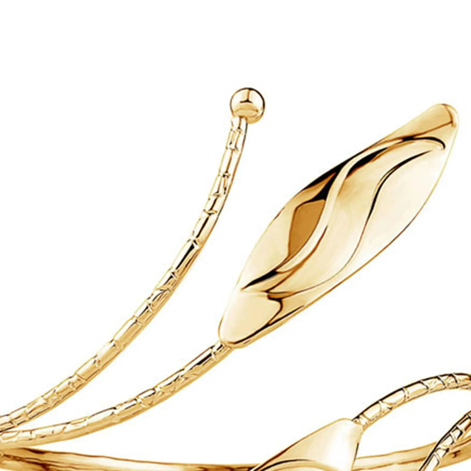 Vintage Greek Roman Leaf Arm Band for Women Upper Arm Cuff Adjustable Metal Bangle Summer Beach Jewelry