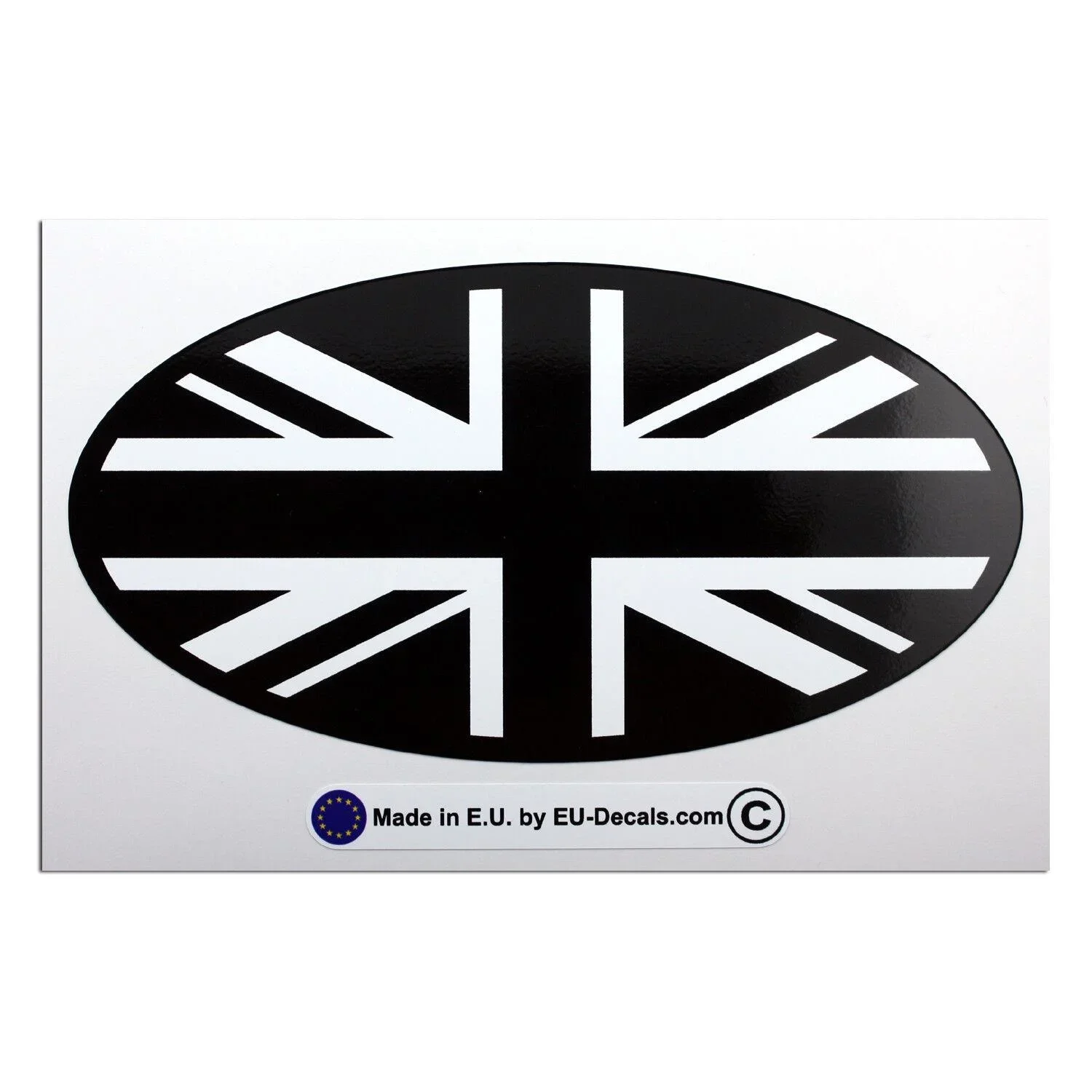 

For UK Union Jack flag Black & White car country sign Laminated Decal Sticker