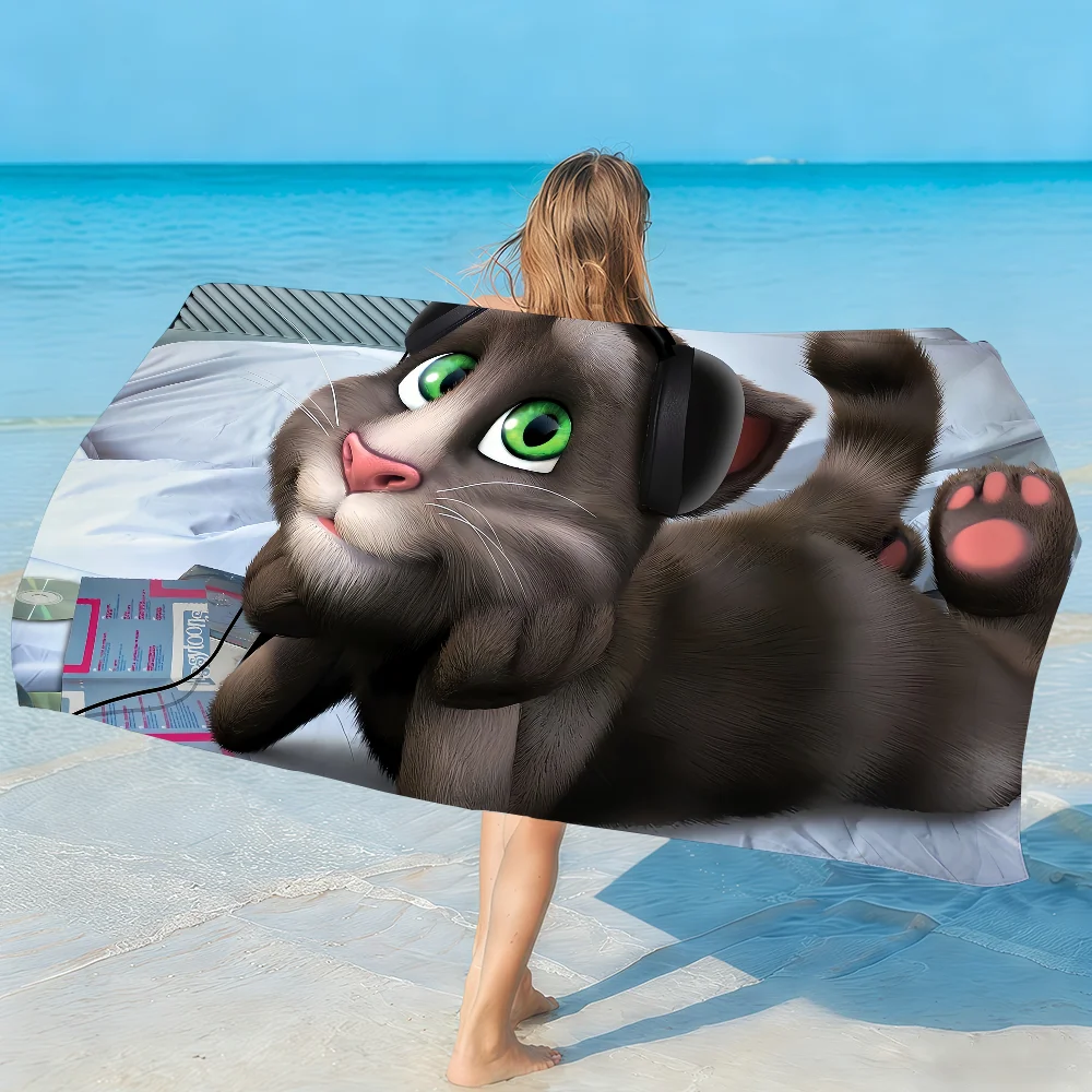 Game T-Talking T-Tom and F-Friends Towel Soft Lightweight Anti-Sand Large Beach Towel Quick-Drying Bath Sports Family