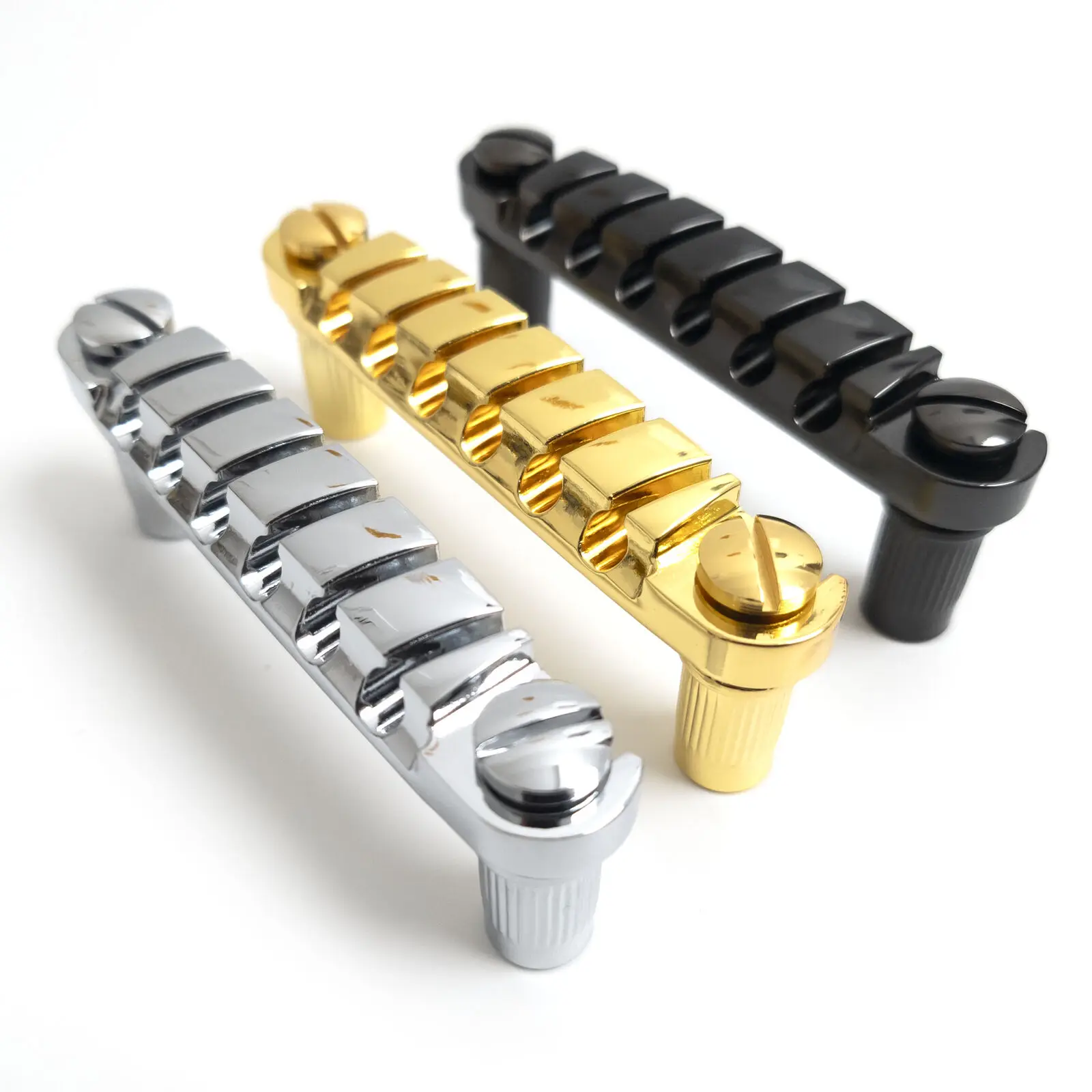 

Guitar Stop Bar Tailpiece – Tune-O-Matic Style, For LP SG, Gold/Chrome/Black, High-Quality Build & Easy Installation