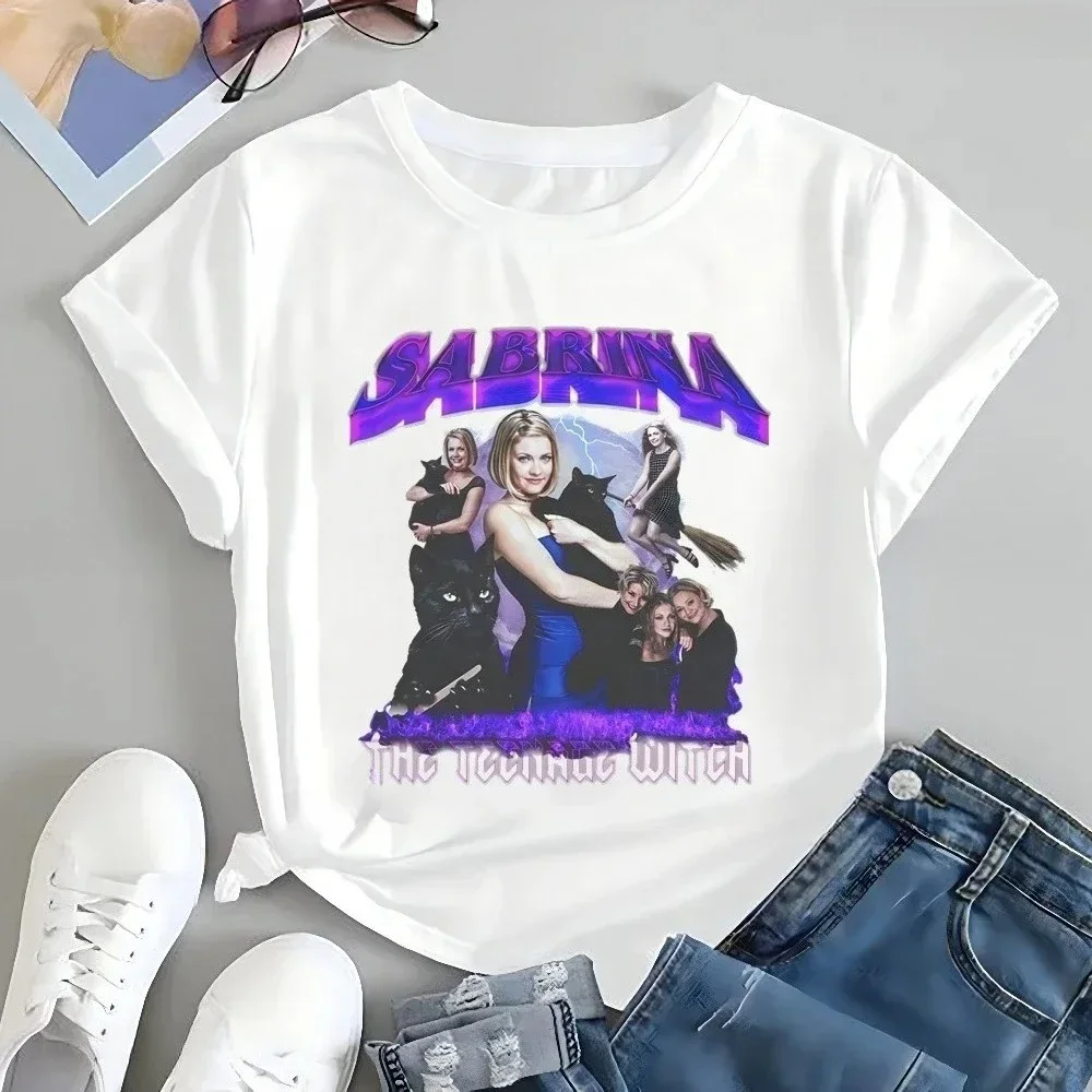 Camiseta Vintage Sabrina The Teenage Witcht, camiseta Vintage de bruja, camiseta Harajuku de tendencia neutra, camiseta gráfica, camisetas gráficas