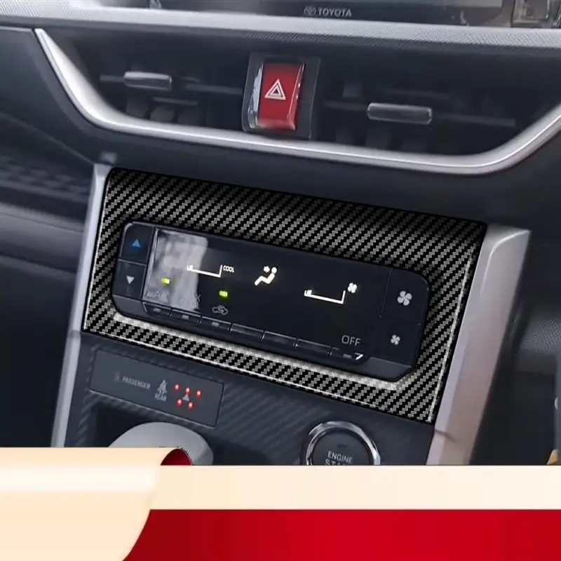 For Toyota Veloz Avanza 2022+ Carbon Fiber Audio Air Conditioner Switch Buttons Frame Cover Trim Sticker-N32R