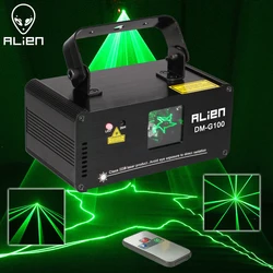 ALIEN DMX 100mW Green Laser Stage Lighting Scanner Effcet Xmas Bar Dance Party Show Light DJ Disco Laser Projector Lights