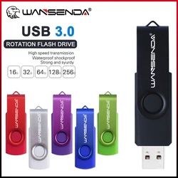 WANSENDA Metal USB 3.0 Flash Drive 32GB Pen Drive 8GB 16GB 64GB 128GB Pendrive 256GB Rotation USB Memory Flash Disk