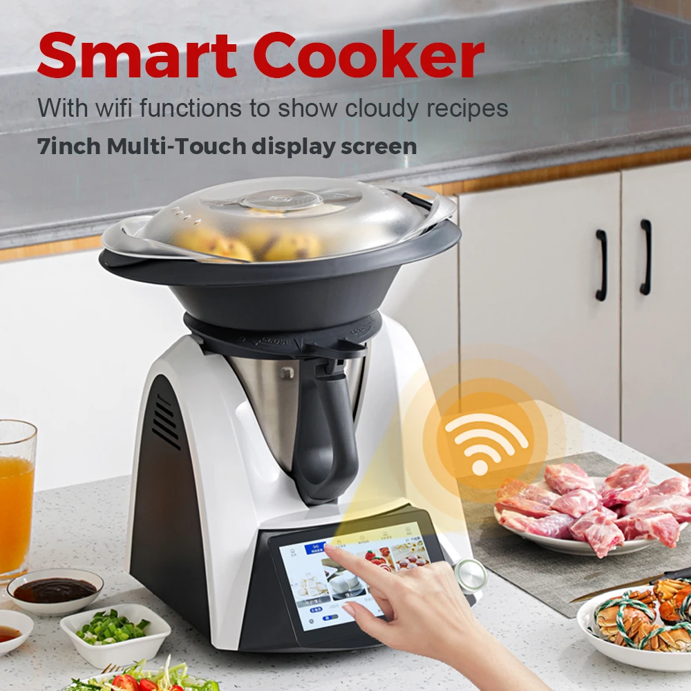 Multi-Functional Kitchen Smart Food Processor Robot Smart All-In-One Cooker,Chopper,Steamer,Juicer,Blender,Boil,Knead,Weigh