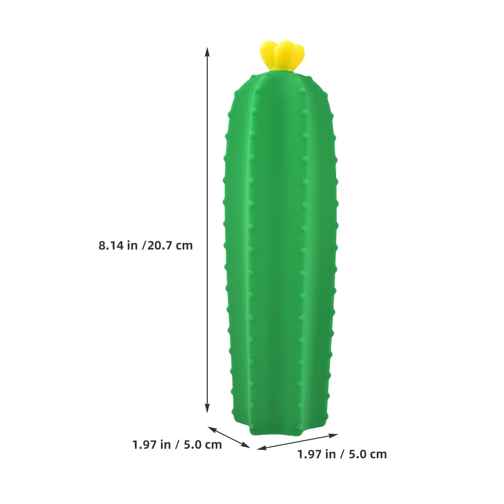 

Cartoon Candy Pencil Bag Cactus Shaped Silicone Pouch Large Capacity Storage For Students Teachers Office Portable Stationery