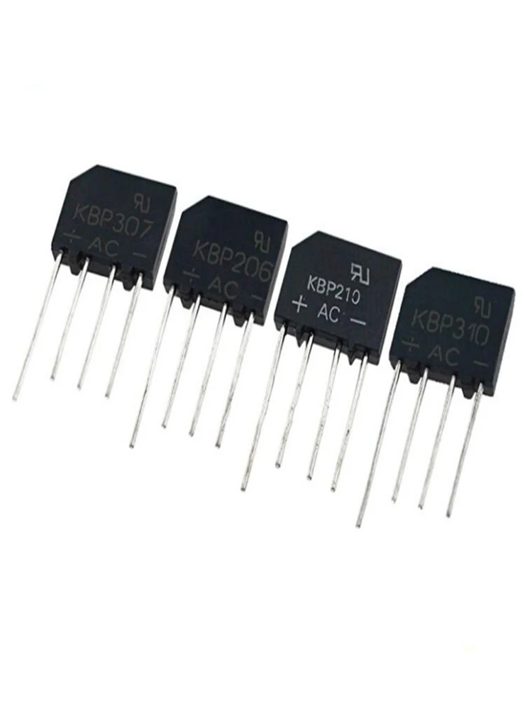 10PCS KBP307 KBP310 ZIP-4 DIP 3A 700V 1000V 1KV EINZELBRÜCKENGLEICHRICHTER