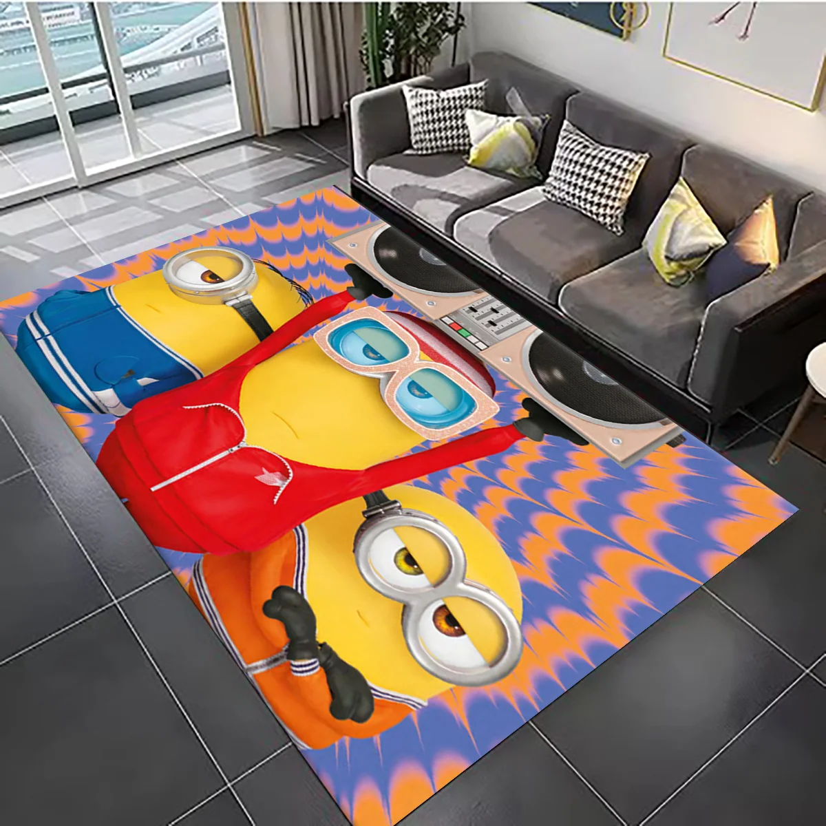 L-Lovely Cute M-Minions Carpet Non -slip Multi Function carpet Living Room Rugs Entrance Floor mat Home Kitchen Hallway Decor