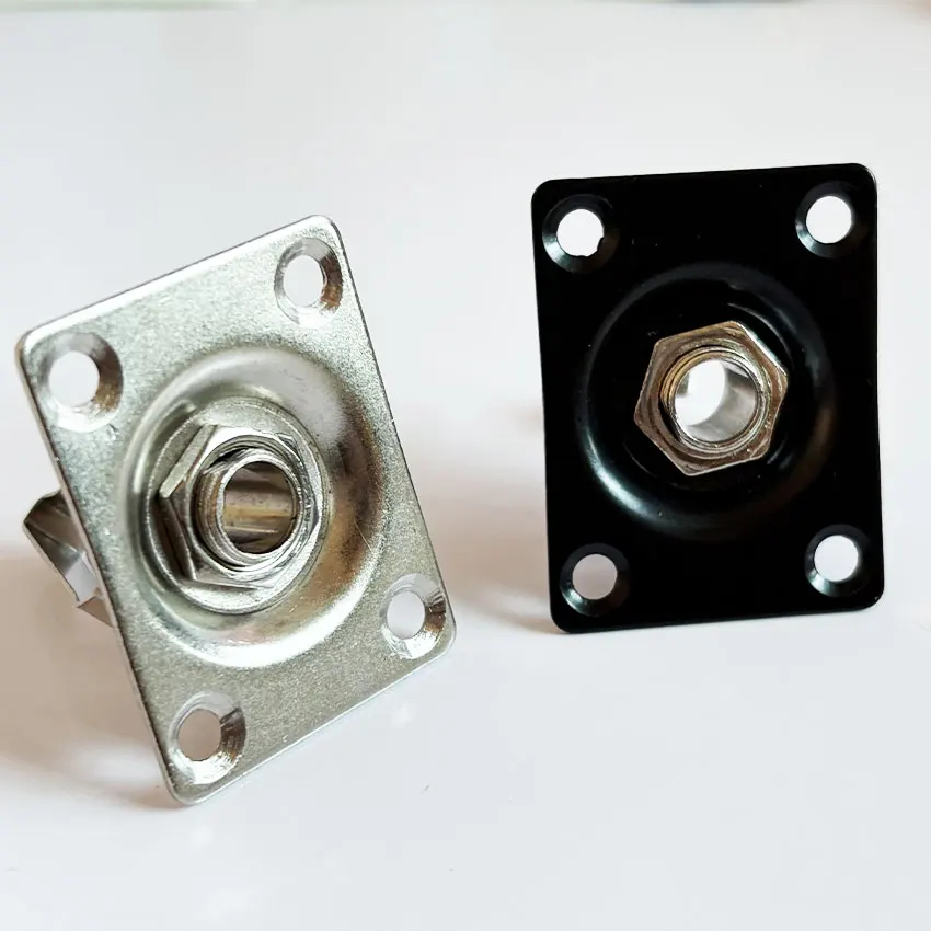 1PCS Rectangle Style Plate Guitar Bass 1/4 Output Input Jack Socket for Electric Guitar Black Chrome Gutiar Parts Connector