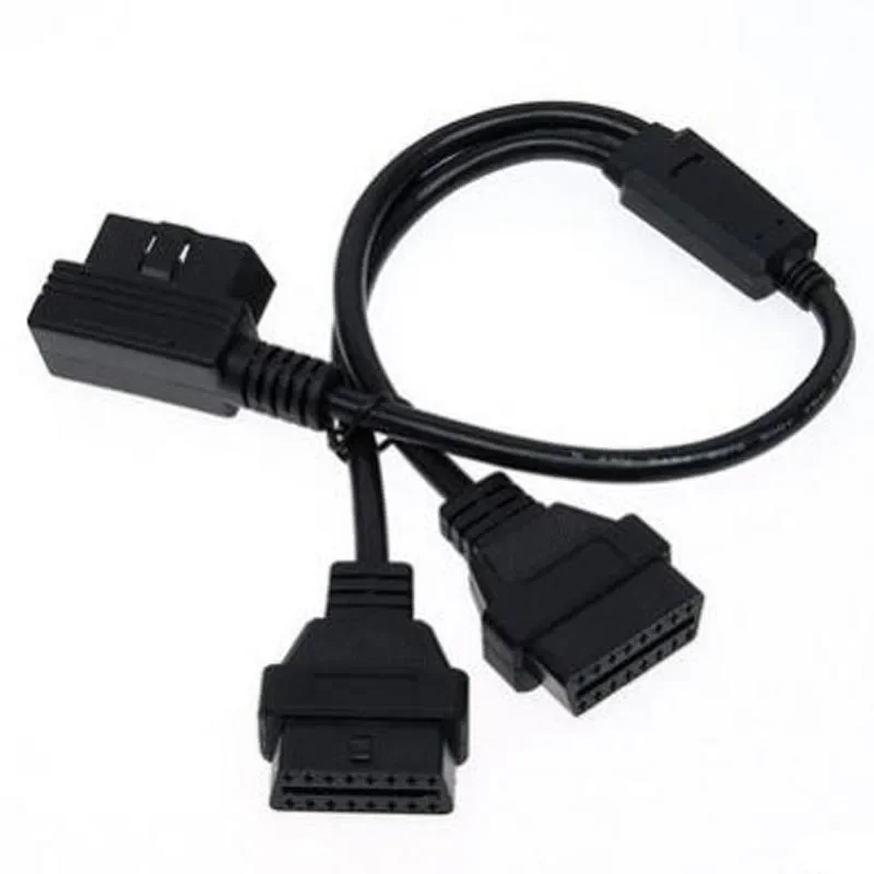 50CM 90 Degrees OBD2 J1962 Ports Adapter Splitter Cable Male to Dual Female OBD2 Y Diagnostic-tool Car Connector Interface Line