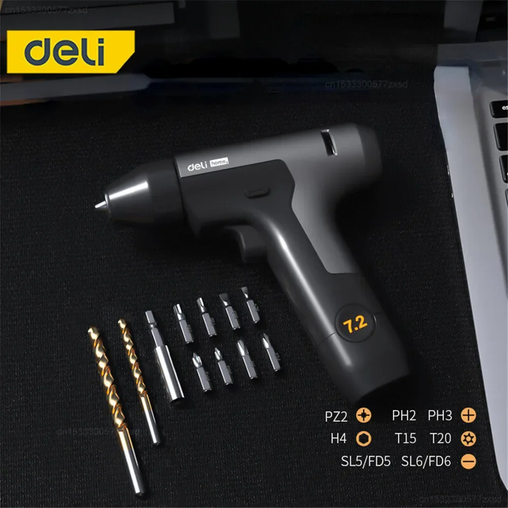 2023 Deli Double Speed 7.2V Electric Screwdriver Electric Rechargeable Disassembling Machine Assembly Repair Home Power Drill