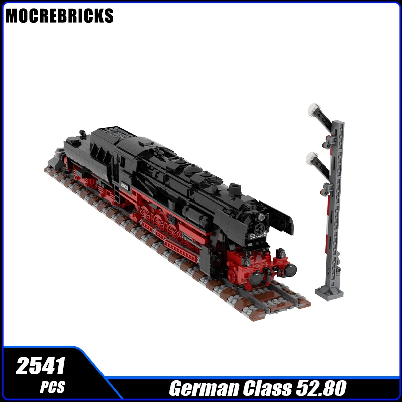 

MOC-25554 City Railway German Class 52.80 Steam Locomotive Building Block Assemble Model Brick Toy Children's Gifts