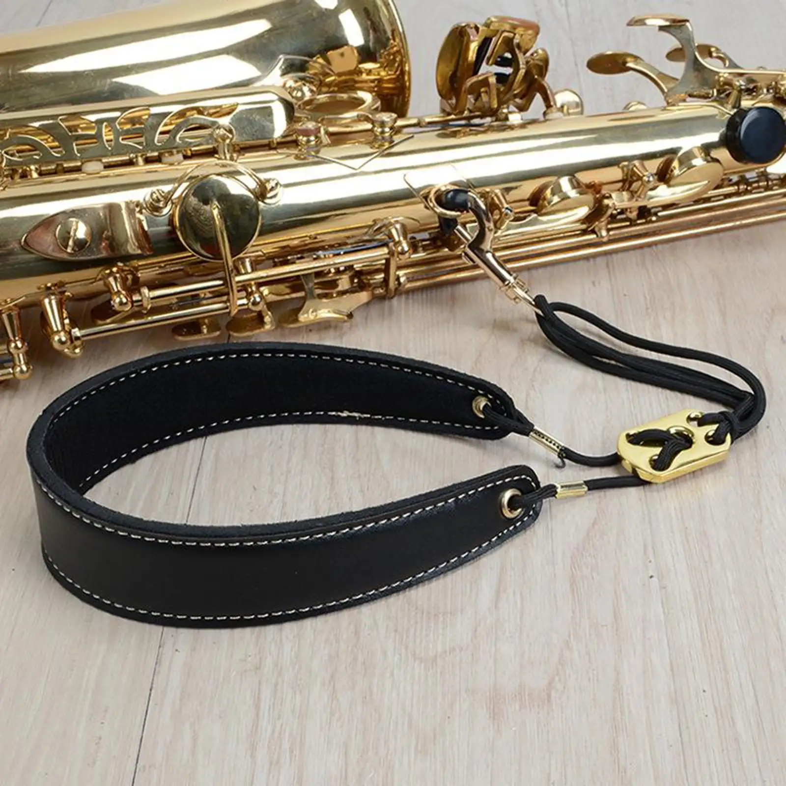 

Beginner Friendly Alto Saxophone Neck Strap Padded Leather Harness Adjustable Accessories for Saxophone and Clarinet