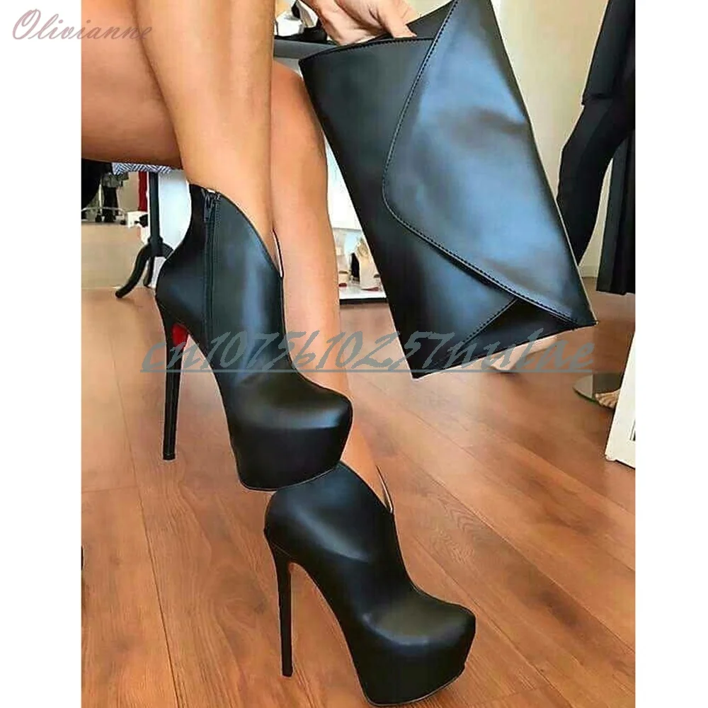 

Black Matte Leather Platform Pumps Stiletto High Heel Hot Girls Party New Fashion Sexy Women Shoes 2025 Summer Para Mujere