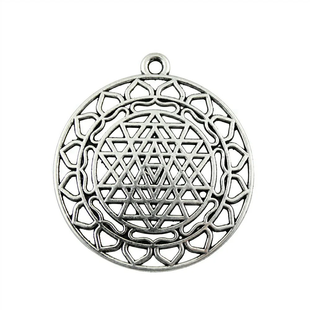 4pcs/lot Sri Yantra Pattern Charms For Jewelry Making Women Accessories