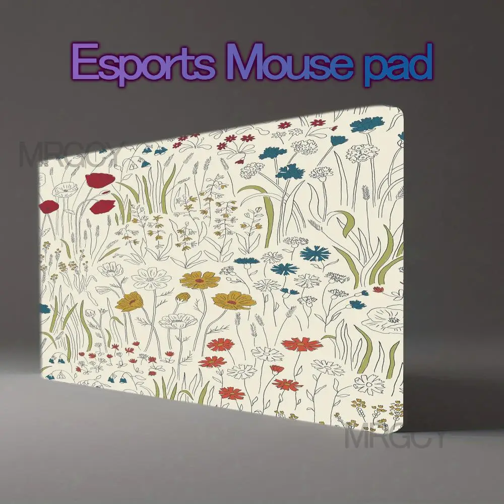 Large Flowers mouse pad Retro country style desk mat high-quality computer desktop decoration Keyboard PC Office accessories
