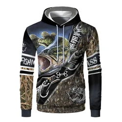 New Cool Fishing 3D Graphic Unisex Fashion Hoodie Outdoor Streetwear Casual Sweatshirt Trend Fishing Hunting Camping Clothes