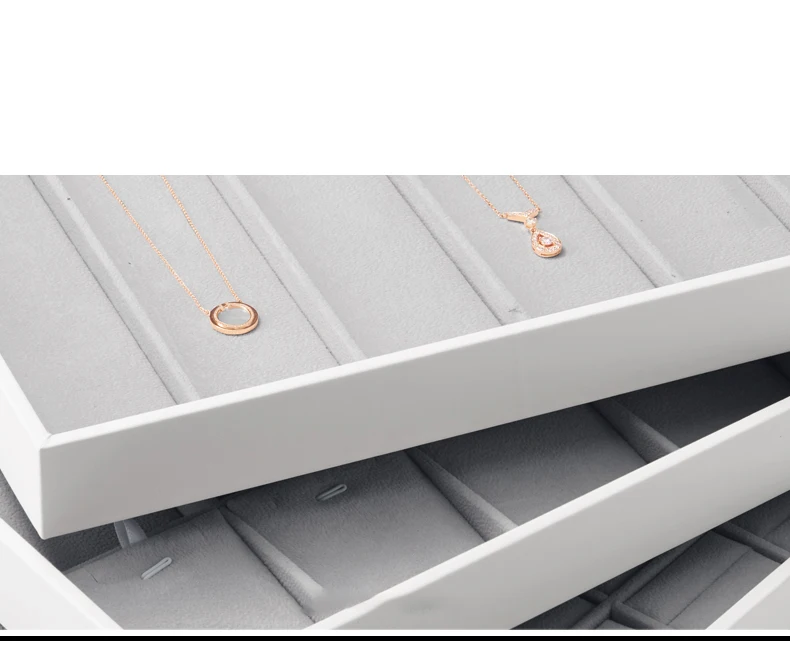 Oirlv Soft Velvet Stackable Jewelry Tray Case Jewelry Display Storage Box Portable Ring Earrings Necklace Organizer Box Jewelry