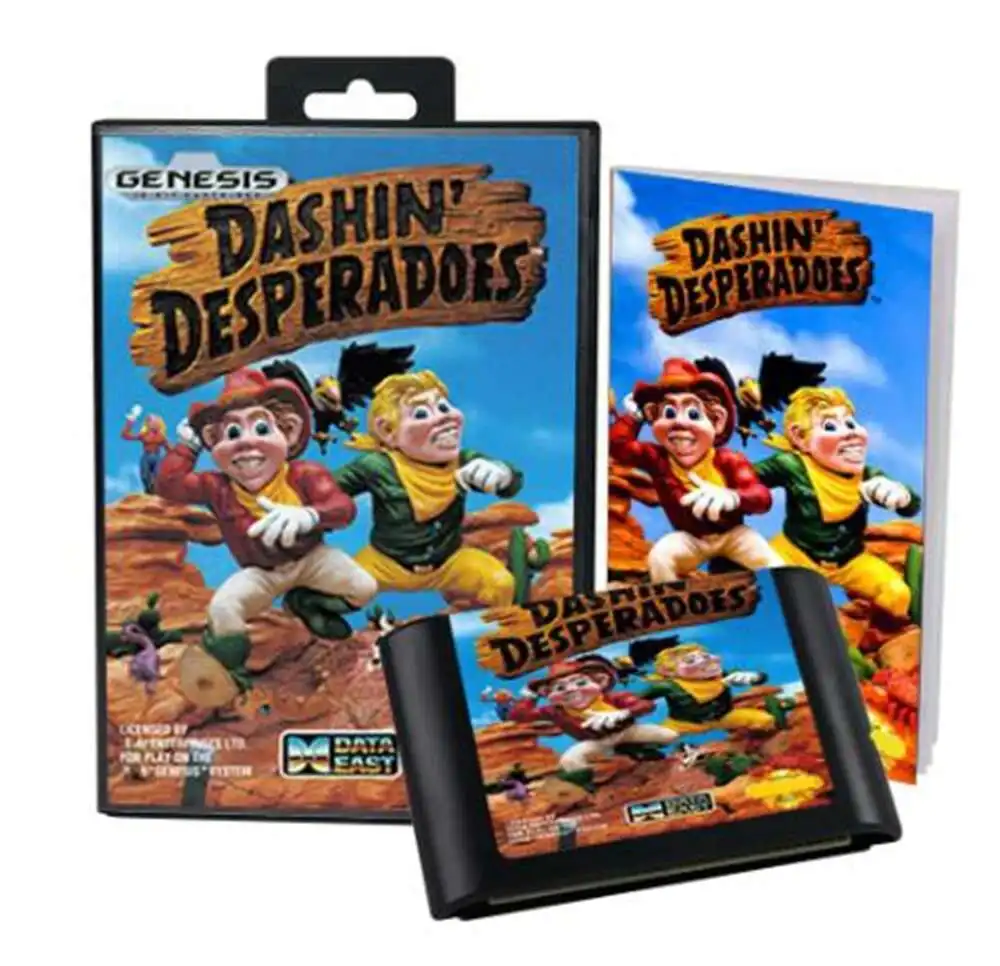 Dashin' Desperadoes مع صندوق ودليل لـ 16 بت Sega MD Game Cartridge Megadrive Genesis System