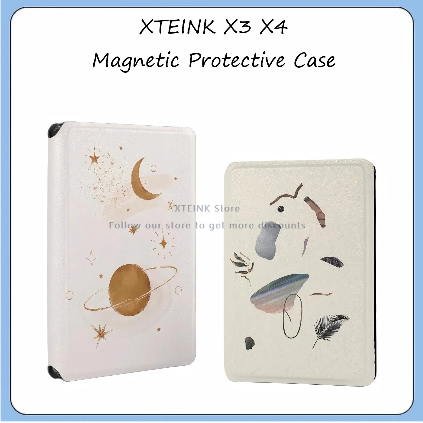 For XTEINK X3 X4 E-Ink Ebook Reader Magnetic Protective Folio Case Clear Transparent TPU Full‑Coverage Protective Cover Gift