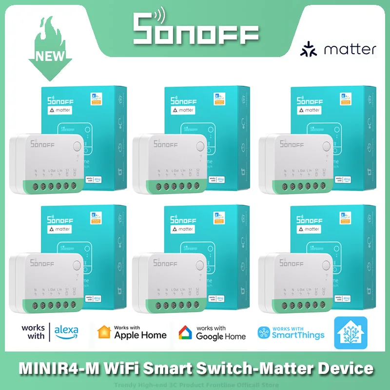 

Смарт-выключатель SONOFF MINIR4M с поддержкой Wi-Fi и голосовым управлением