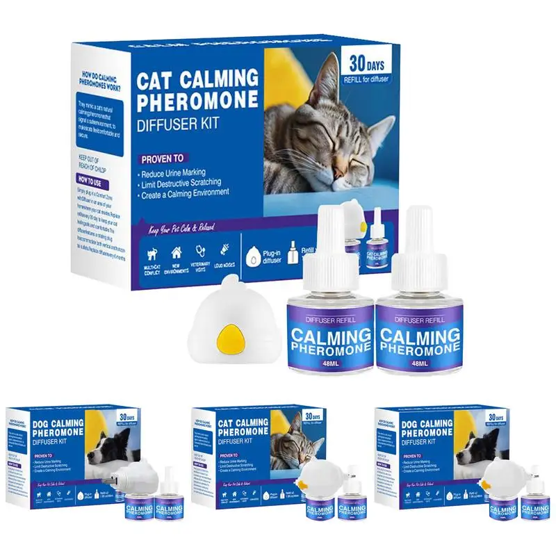 Cat Pheromones Calming Diffuser Refill Reduce Fighting Diffuser Plug In 60-Day Pets Calming Pheromone Relieve Stress Refill