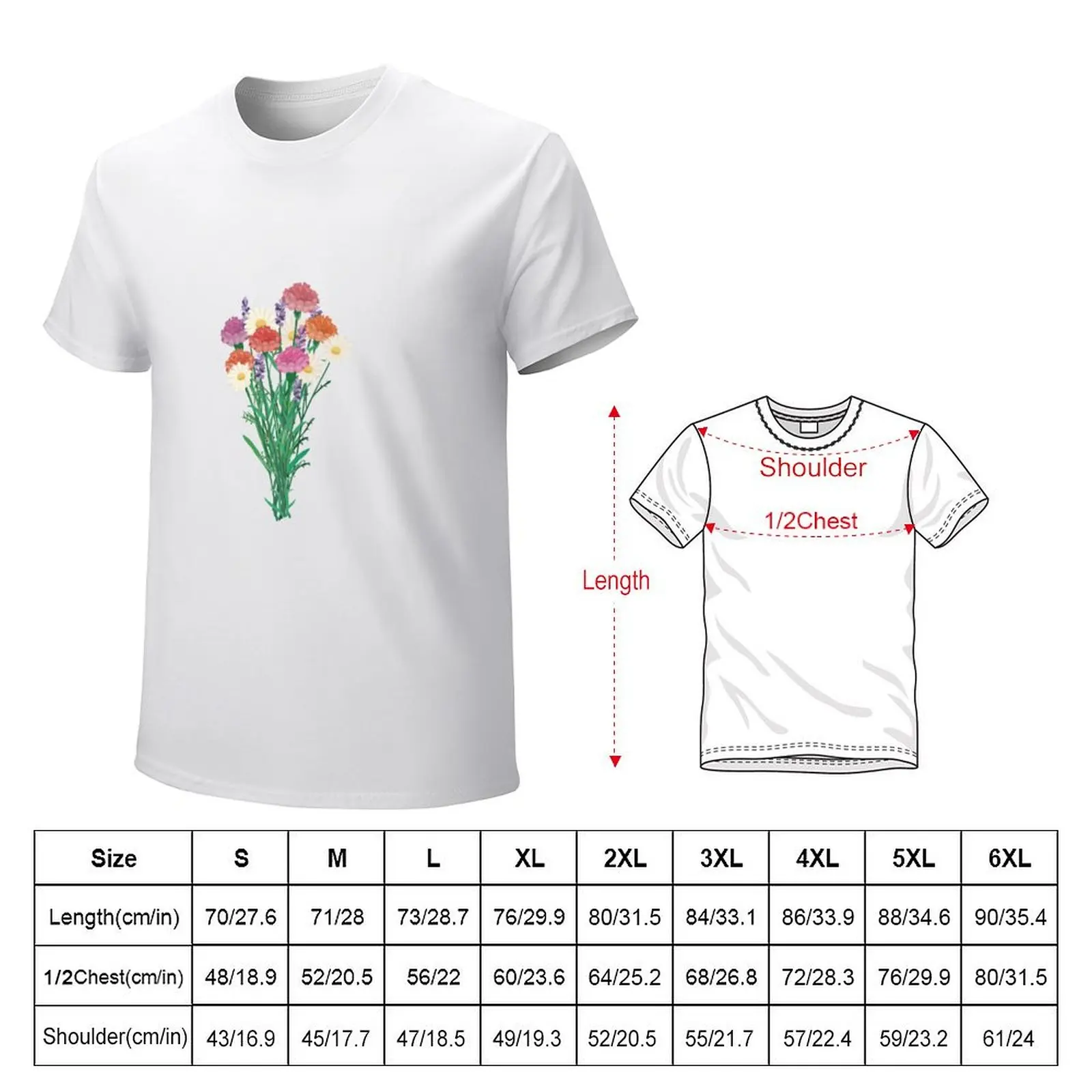 Flower posy T-Shirt plus size tops customs design your own big and tall t shirts for men