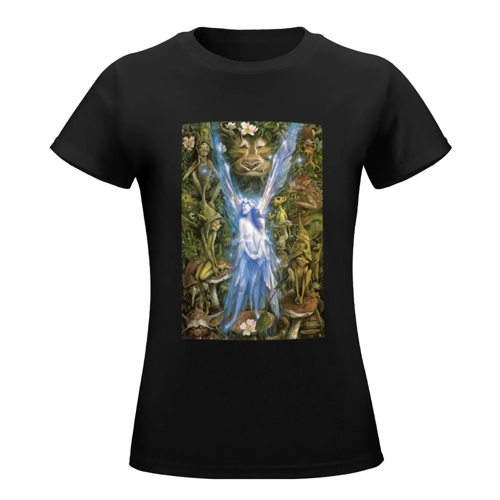 Brian Froud - The Faery Who Was Kissed by the Pixies T-Shirt animal print shirt for girls plus size tops cat shirts for Women