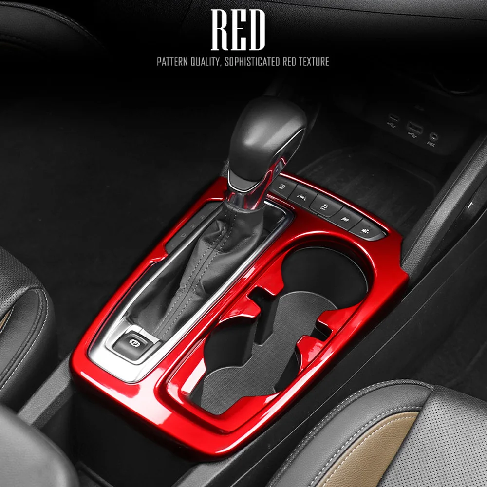 

Red Glossy Center Console Gear Shift Cover Trim Water Cup Holder Panel For Chevrolet Trailblazer 2020 2021 2022 LHD