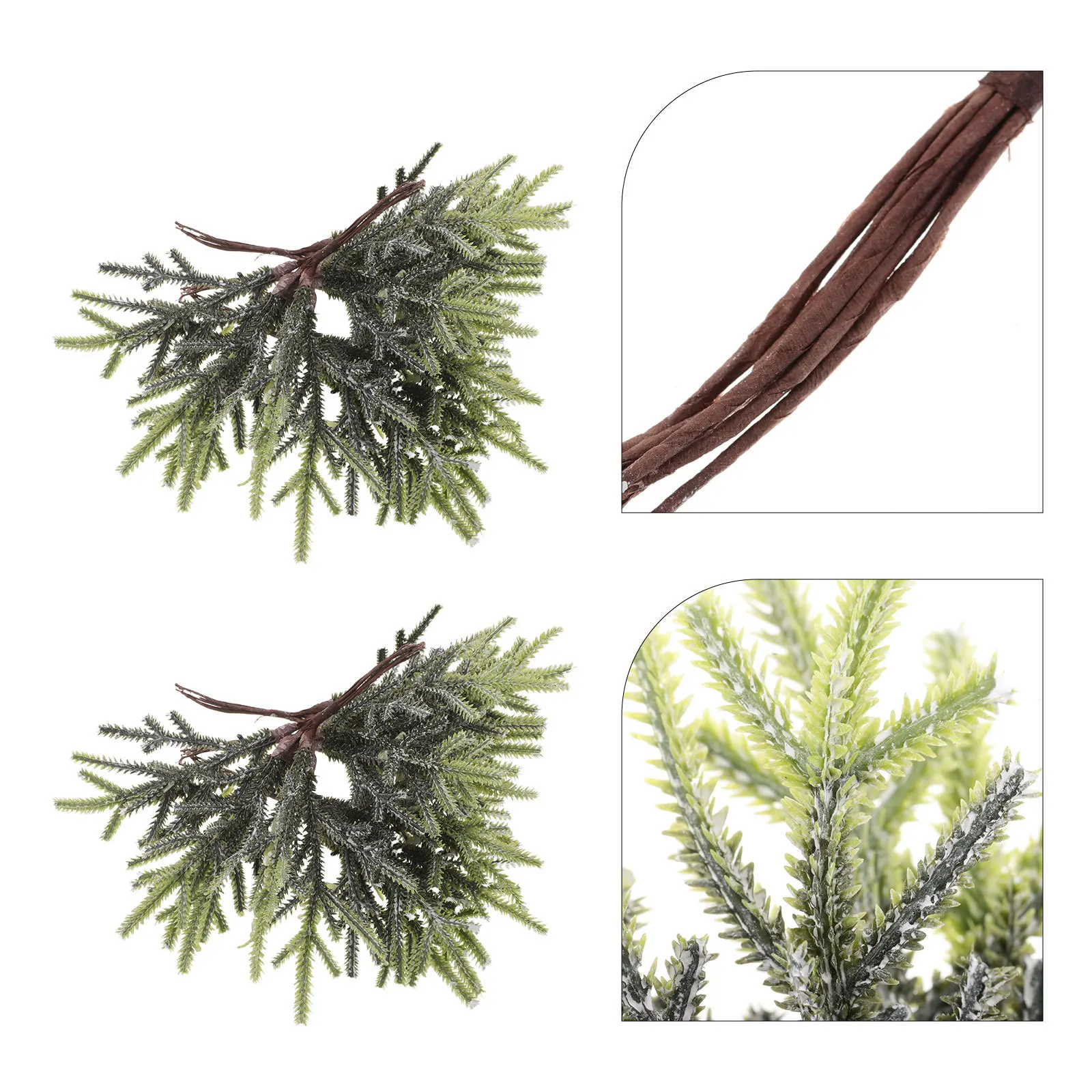 

60Pcs High Realistic Artificial Pine Needles Branches DIY Cedar Picks Christmas Tree Decoration Faux Greenery Home Holiday