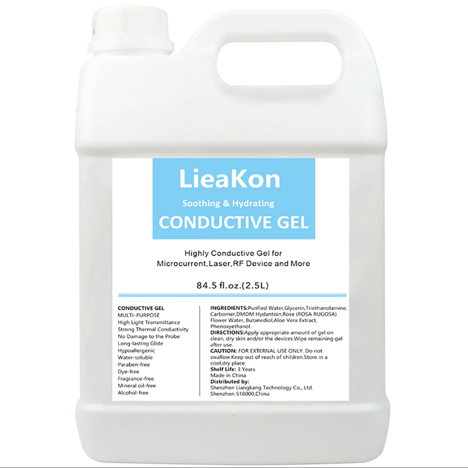 2,5L Gel Condutor Radiofrecuencia y Cavitacion Gel de Contato Transparente para Ultrassom Beleza Rosto e Corpo Cuidados com a Pele