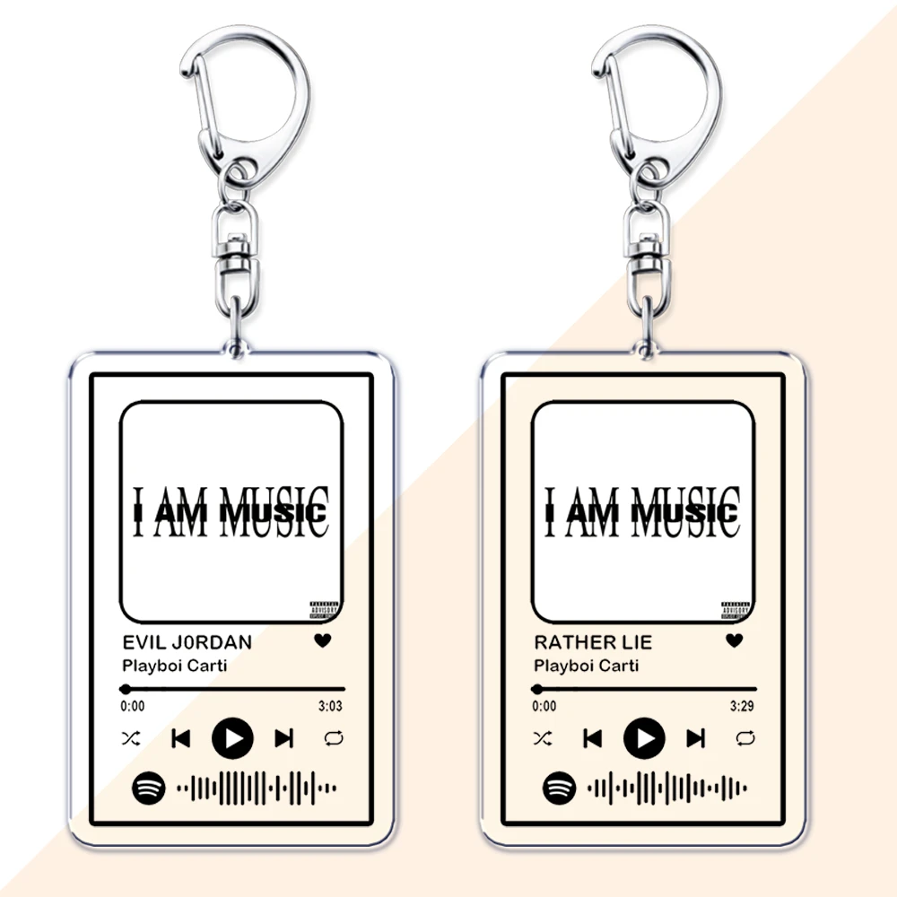 Hot Hip Hop Rapper Keychains for Women Accessories Bag MUSIC SORRY 4 DA WAIT Songs Music Album Code Keying Jewelry Fans Gifts