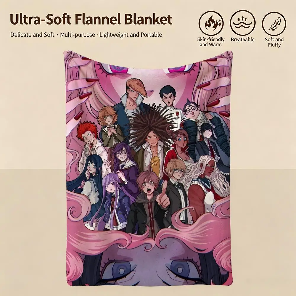 game D-Danganronpa-A Throw Warm Soft Flannel Blanket, Multi-use for Sofa Bed Camping Travel Nap