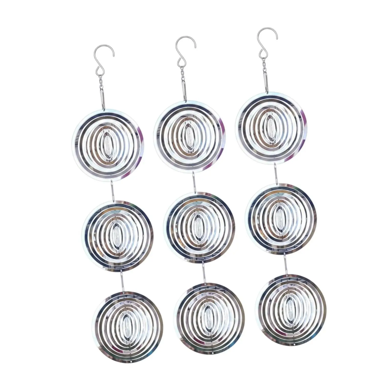 Garden Wind Chimes Pinwheel Bird Fighting Windmill Stainless Steel Spinner for Bird Scarer Outdoor