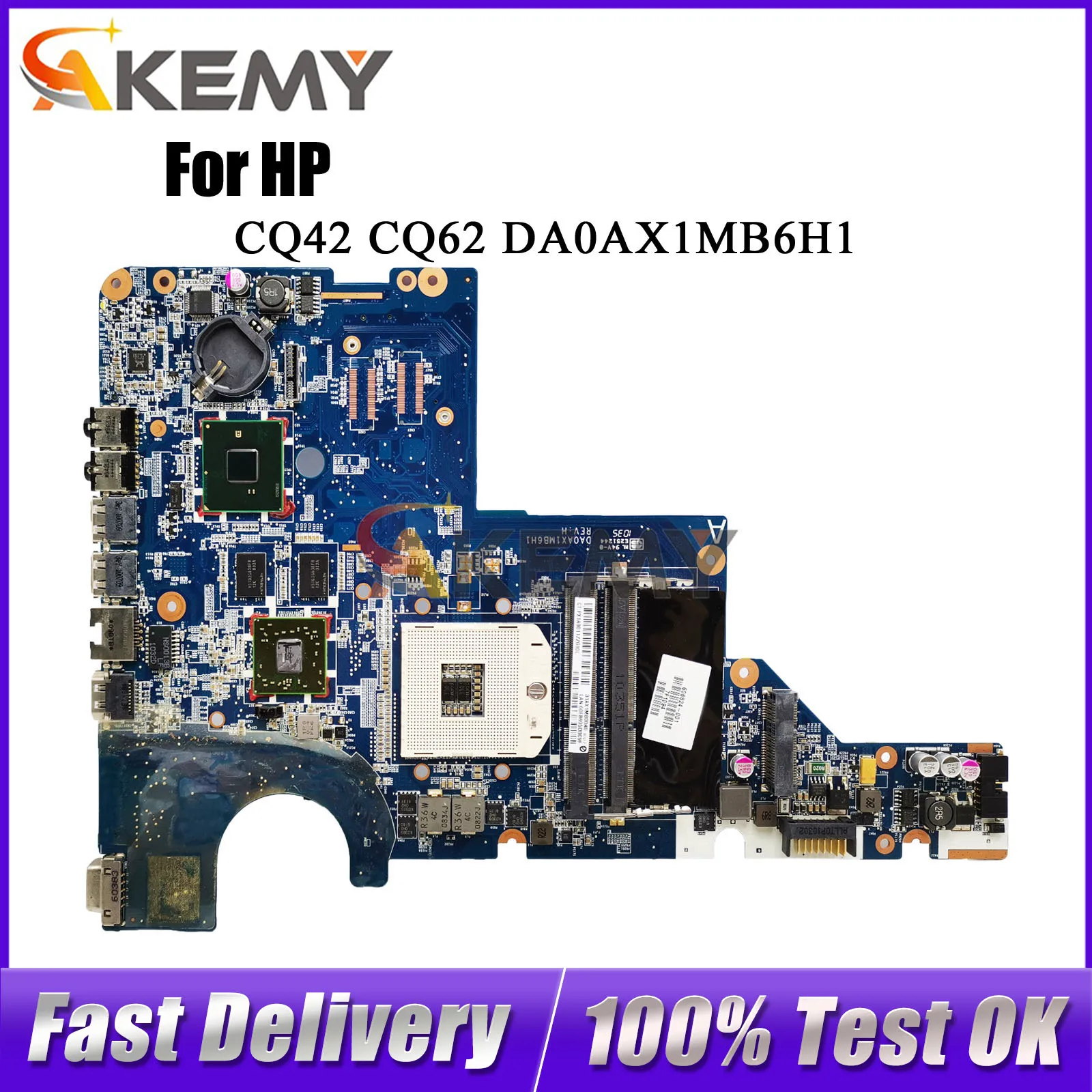 DA0AX1MB6H1 For HP G42 CQ42 CQ62 G62 Laptop Motherboard 595183-001 615578-001 DDR3 Tested OK
