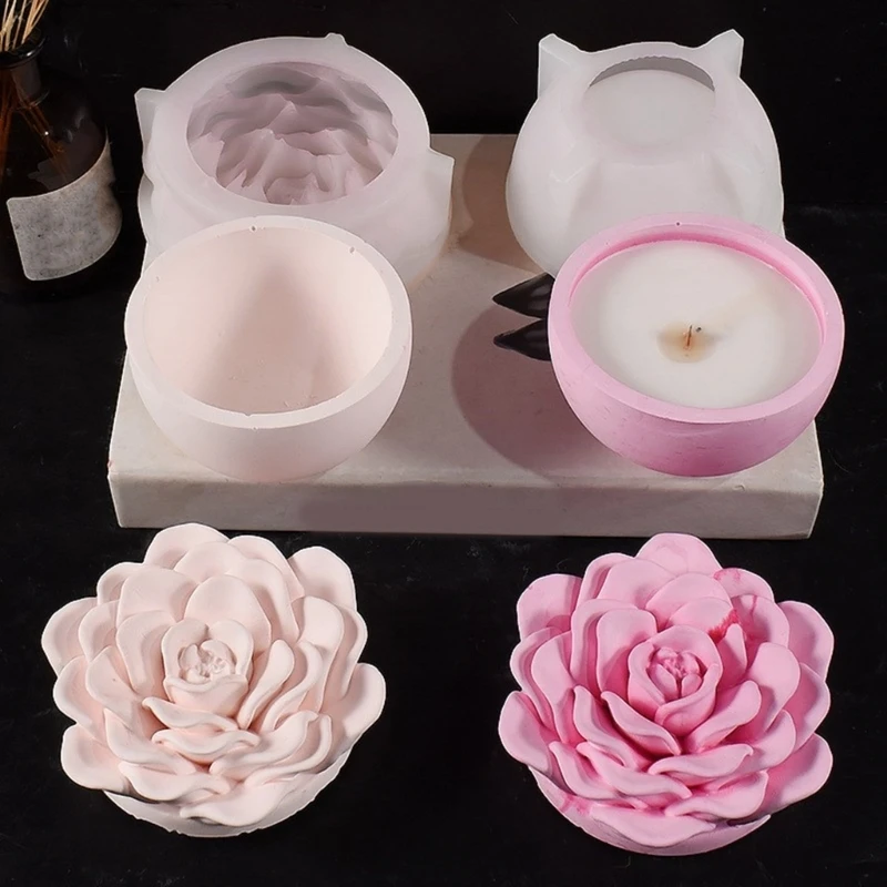 Sturdy Silicone Resin Form for Crafting Tray and Dishes Unique Designs Flower 3XUA