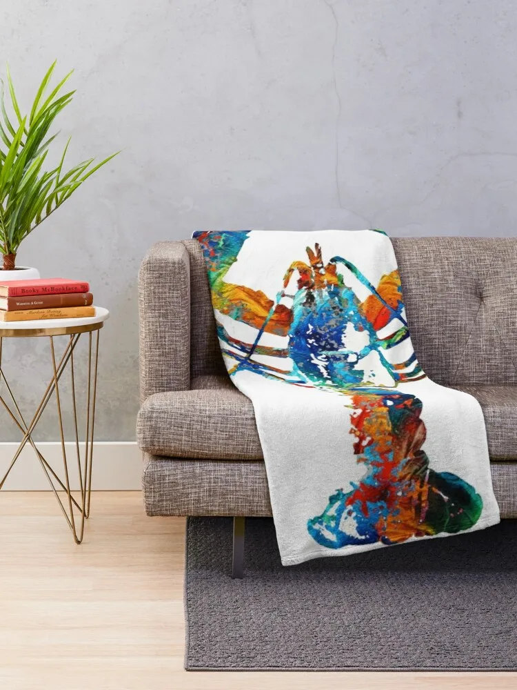 Colorful Lobster Art by Sharon Cummings Throw Blanket Baby halloween Blankets