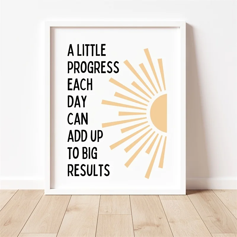 Office decor; small daily improvements can lead to big results; no framed mental health posters; progress quotes; motivational o