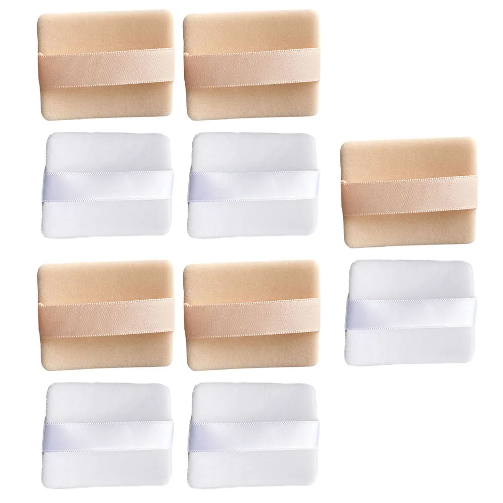 10 stuks poederdons make-up spons pads wasbaar losse minerale bladerdeeg voor gezicht lichaam kussen foundation crème