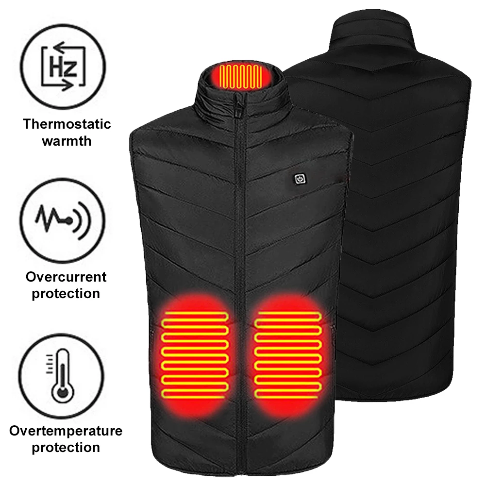 9 Heating Zones USB Heated Vest Winter Heating Vest Heating Thermal Clothing for Men and Women Outdoor Skiing Hiking