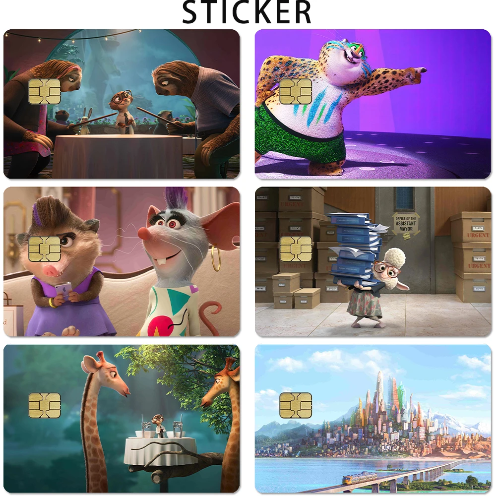 Nimated فيلم Zootopia 2 نيك وايلد جوديث غاري البنك بطاقة ملصق فيلم الشريط الجلد لبطاقة الائتمان بطاقة الخصم رقاقة صغيرة الهدايا #1