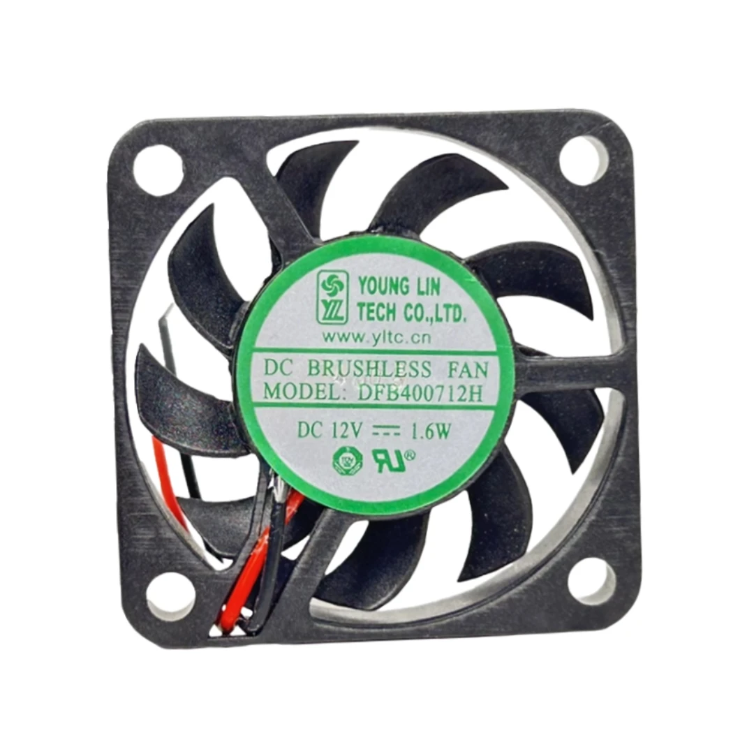 Yonglin DFB400712H 4cm 12V Ultra-Thin Silent Mini Fan, 1.6W, 7600 RPM, Compact Cooling for Micro Devices