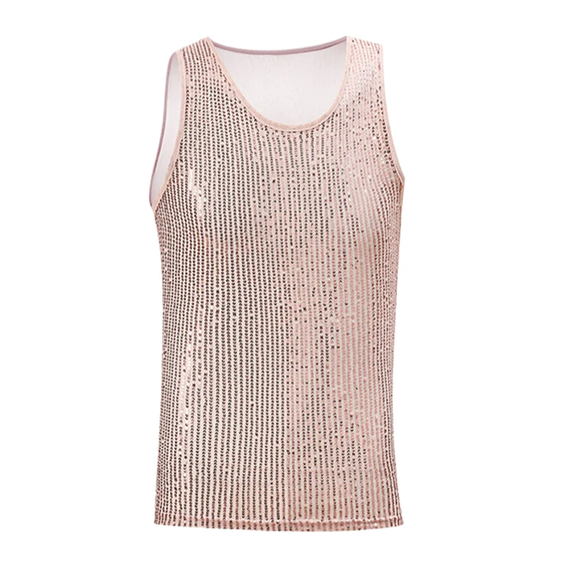 Herren-Netz-Strass-Y2K-Tanktop, durchsichtig, glitzernd, Party-T-Shirt, Nachtclub, Musikfestival, Bühnenkostüm – Detail 10
